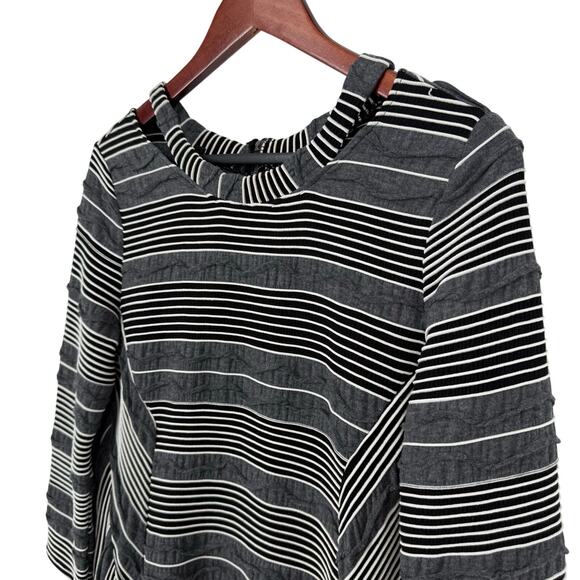 IC by Connie K MEDIUM Wearable Art to Wear Gray Artwear Artsy Blouse Shirt Top - Picture 2 of 8